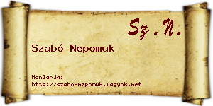 Szabó Nepomuk névjegykártya
